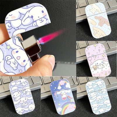 ZZOOI Sanrio Cinnamoroll My Melody Windproof Lighter Anime Kuromi Lighter Electronic Ignition Red Flame High Quality Gift