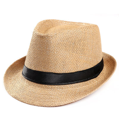 [hot]Women Men Summer Trendy Beach Sun Straw Panama Jazz Hat female Cowboy Fedora hats Gangster Cap chapeau Children boy hat sunhat