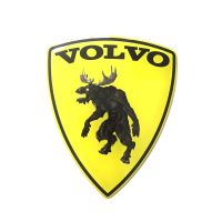 2Pcs/Pair Alstickers! Zombie Moose (ELK) Volvo car Sticker, Polyurethane Resin Film 3.15 inch X2.76 inch  (80x70 mm), Yellow