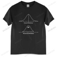 Cotton Tshirt Men Crew Neck Tops Funny Normal Distribution Paranormal Tshirts Humor Distribution Math Shirt Geometric Tee