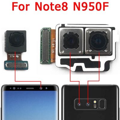 ของแท้สำหรับ Galaxy Note 8 Note8 N950F กล้องหน้าหลังส่วนหลังส่วนหน้าอะไหล่ทดแทนโมดูลกล้องหลัก