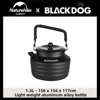 Naturehike-Blackdog โลหะอลูมิเนียมผสมน้ำหนักเบากลางแจ้งกาน้ำตั้งแคมป์กาน้ำชา1.3L แบบพกพากาต้มน้ำใช้บนโต๊ะอาหารปิกนิกกลางแจ้ง