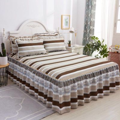 1pc New Sanding Lace Bedspread Fashion Queen Bed Skirt Thickened Fitted Sheet Two-Layer Single Double Bed Dust Ruffle