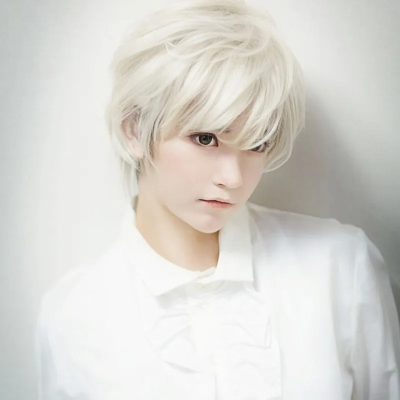 short white mens wig