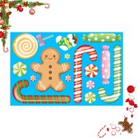Christmas Candy Stickers Colorful Peppermint Floor Stickers Christmas Candy Stickers Gingerbread Man Wall Candy Decals For New