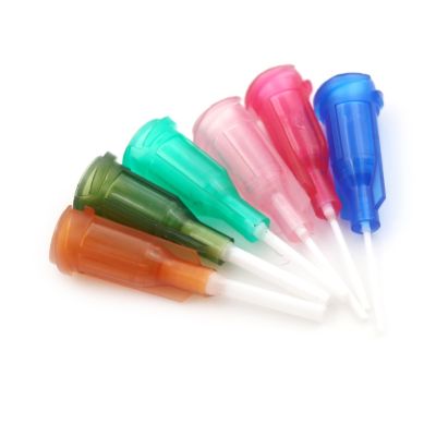 【JH】 6pcs 6colors Plastic Mixed Syringe Needle Tips Blunt Dispensing 14-25Ga Glue Dispenser