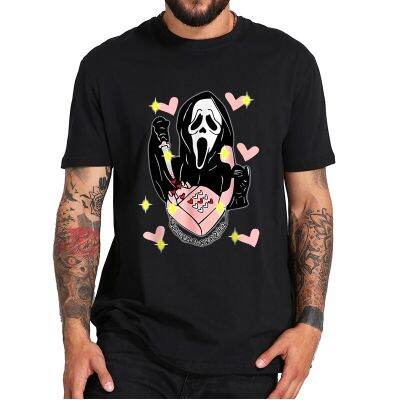 Funny Ghostface Calling T-Shirt Halloween Horror Movie Lovers Essential Gothic Casual Streetwear Tee Tops O-Neck Eu Size Cotton