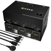 HDMI 60 KVM 2 In 2 Out จอภาพคู่สลับควบคุมคอมพิวเตอร์2เครื่องจอภาพหรือแล็ปท็อปแสดงผลอินพุตคู่ไร้คนขับจำเป็น