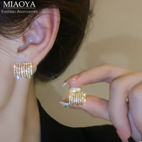 MIAOYA Fashion Jewelry Shop ต่างหู Backhanging หรูหราสำหรับผู้หญิงมุกเครื่องประดับ Kado Ulang Tahun ประณีต