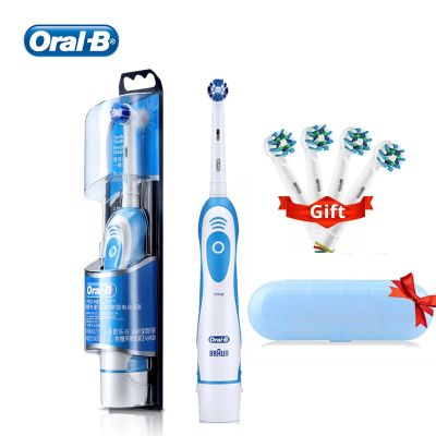 Oral B Electric Toothbrush With Travel Box Soft Brush Head Battery Powered White Teeth Brush 100% Waterproof With Timer xnj