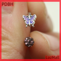 PDBH Fashion Store,ลดราคาแฟลชเซล1ชิ้นแหวนรูปริมฝีปากผีเสื้อเจาะริมฝีปากสแตนเลส Labret เจาะเกือกม้าแหวนอัญมณีประดับร่างกาย Labircing Labret แนวตั้ง