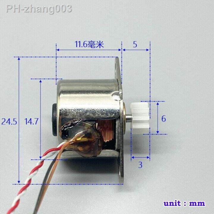 vitech-20ohms-micro-15mm-stepper-motor-mini-2-phase-4-wire-stepping-motor-with-cable-plastic-10-teeth-gear-digital-camera