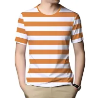 Topph unisex Korean black and white stripe long sleeve shirt 