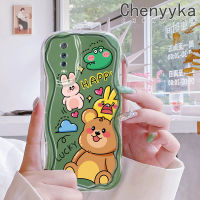 เคส Chenyyka สำหรับ VIVO S1 Pro เคสการ์ตูน Happy Lucky Animal Pattern ดีไซน์ใหม่ลายคลื่นเนื้อครีมเคสมือถือกันกระแทกแบบใสอ่อนเคสโปร่งใสลายกล้องถ่ายรูปเรียบง่ายอ่อนโยนฝาครอบป้องกัน