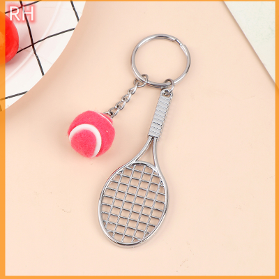 🔥🔥🔥Ranghe พวงกุญแจไม้เทนนิส-น่ารักกีฬาพวงกุญแจรถมินิ6สีจี้พวงกุญแจพวงกุญแจกีฬา