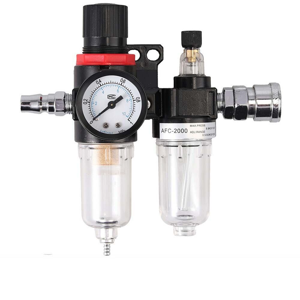 AFR2000 1/4" Air Compressor Filter Water Separator Trap Tools Kit Regulator 