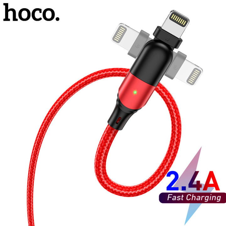 HOCO 180' Degree Original Magnetic Charge Lightning Cable for iPhone 12 11  Pro Max X XR XS 8 7 6 6s iPad Fast Data Charging Charger USB Wire Cord  Mobile Phone Cables 