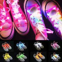 【HOT】✘ Shoe Laces Shoelaces Batteries Strings Round Flash No Tie Lazy