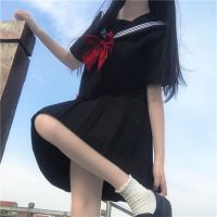 Japanese School Uniforms Style S-2xl Student Girls Navy Costume Women Sexy Navy JK Suit Sailor Blouse Pleated Skirt Set