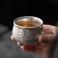 Handcrafted เงินถ้วยกาแฟเซรามิกนมชาแก้วนูนค้อนหนาน้ำ60มิลลิลิตร2ออนซ์อาหารเช้า Drinkware บนโต๊ะอาหาร