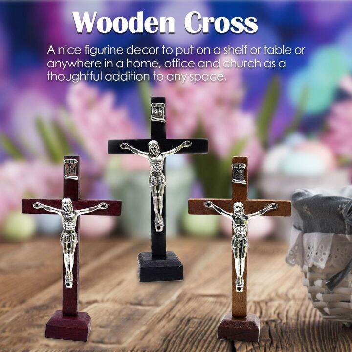 JINSONGAAA Religious Home Wood Office Ornament Crucifix Jesus Statue