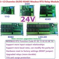 【cw】 24V 1-12Ch Digital DiDo Multifunction RS485 IO Expanding Board Modbus RTU Relay Module ！