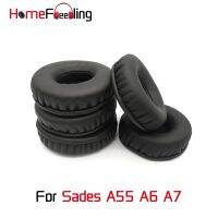 ●✜☒ Homefeeling Ear Pads For Sades A55 A6 A7 Earpads Round Universal Leahter Repalcement Parts Ear Cushions