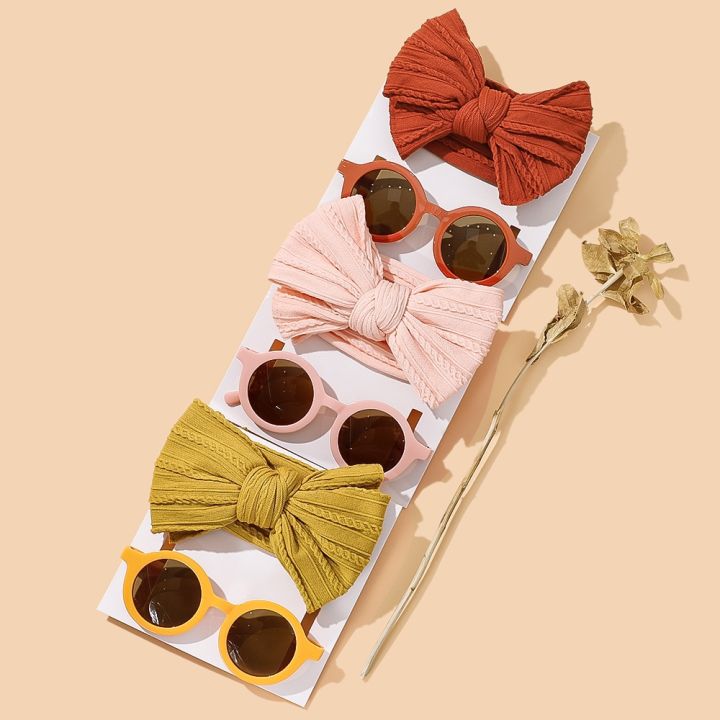 yf-2-3pcs-set-newborn-baby-headband-elastic-knit-with-sunglasses-children-turban-soft-kids-bow-headwear-hair-accessories