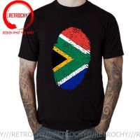 Funny South Africa Flag Fingerprint T Shirt Men Vintage Look T-Shirt Homme African Pride Tee Shirt Patriotic Heart Tshirt Camisa