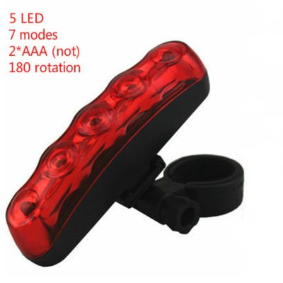☈ bicycle taillight 5 LED 7 modes running lights safety led running red led police lights MTB light bike accessories light mount