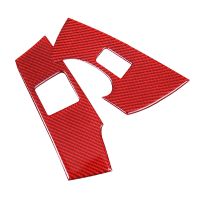 Car Red Soft Carbon Fiber Glass Lift Switch Cover Trim Stickers for C7 2014-2019