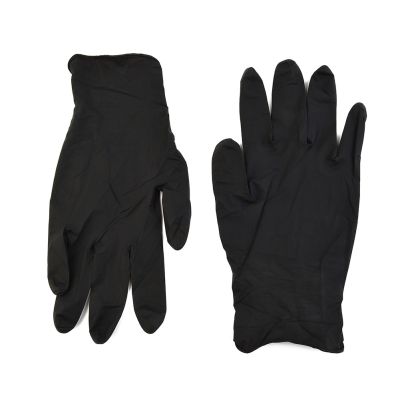 20 buah sarung tangan nitril sekali pakai sarung tangan pelindung karet untuk alat keselamatan kerja pembersih rumah tangga dapur sarung tangan berkebun hitam
