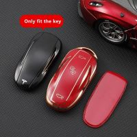 ✐☏❃ TPU Car Key Case for Tesla Model 3 Y X S 2020 2021 2022 Keychain Bag Shell 3 Buttons Remote Cover Holder Protector Accessories