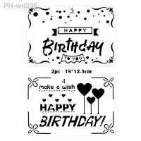 2pc Stencil Happy Birthday Theme DIY Painting Template Couple Blessing Template Hand Account Stencil Reusable