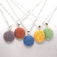 10 Colorful Round Stone Diffuser Necklace Aromatherapy Jewelry Multilayer