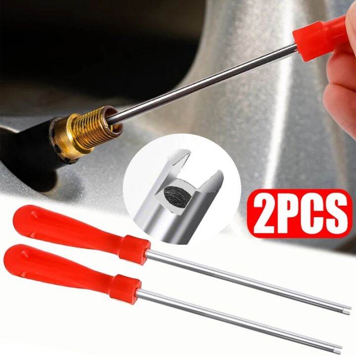 Tire Valve Core Removal Tools Wrench Plastic Handle Iron Plated Wrench