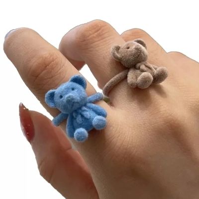 【YF】✈  Flocking Bears Adjustable Rings Cartoon Jewelry