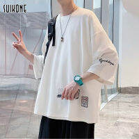 Suikone ฤดูร้อนแฟชั่นเสื้อยืดคอกลมชายทรงหลวม