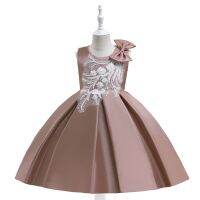 [COD] European and wrought cloth girl host dress applique tutu spot childrens princess