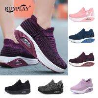 Women Tennis Shoes Breathable 5CM Height Increase Sports Sneakers Air Cushion Female Walking Sock Shoes Thick Bottom Platforms