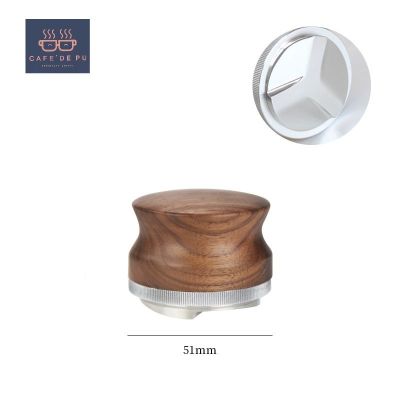 Macaron Tamper Coffee แทมเปอร์ มาการอง ที่เกลี่ยกาแฟ ที่กดกาแฟ ไม้ วอลนัท แสตนเลส 304 Rok Aram Staresso 51/53/58 mm.