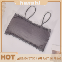 hanshi [2023 new HOT FASHION] lazlook เสื้อชั้นในสตรีพร้อมแผ่นรองยกทรงฤดูร้อนเสื้อแขนกุดโชว์หลังเข้ารูปสีพื้น