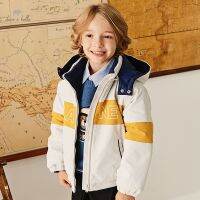 DK4222890 Dave Bella Winter Kids Boys Fashion Hooede Thicken Jacket Pockets Coat Children High Quality Outerwearar