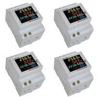 Din Rail AC Monitor 6IN1 100A Voltage Current Power Factor Active KWH Electric Energy Frequency Meter VOLT AMP