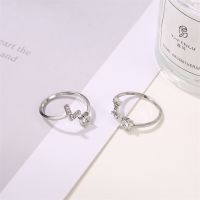 【Ready Stock】Simple Versatile Creative A-Z Letter Diamond Ring 26 English Letter Adjustable Ring Cincin Woman Jewelry Gift