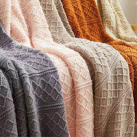 Factory price throw blanket 50 x 60 inches knit summer blankets knitted throw blanket for sofa bed