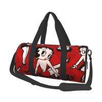 Betty Boop Tas Traveling ผู้ชายผู้หญิงกระเป๋ากีฬาโรงยิมกระเป๋าเดินทางกระเป๋าถือแพคเกจการเดินทาง