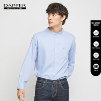 DAPPER เสื้อเชิ้ตแขนยาว คอจีน NO MORE IRON ทรง Regular Fit สีฟ้า