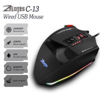 ZELOTES C-13 Wired USB Mouse 13 Programmable Buttons 5 Levels 10000DPI Adjustable RGB Optical Gaming Mice for PC Desktop Laptop