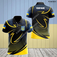 of 2023 Ukraine color arms neon 3D full print men ventilat polo POLO shirt collage short sleeve wall wear New polo shirt